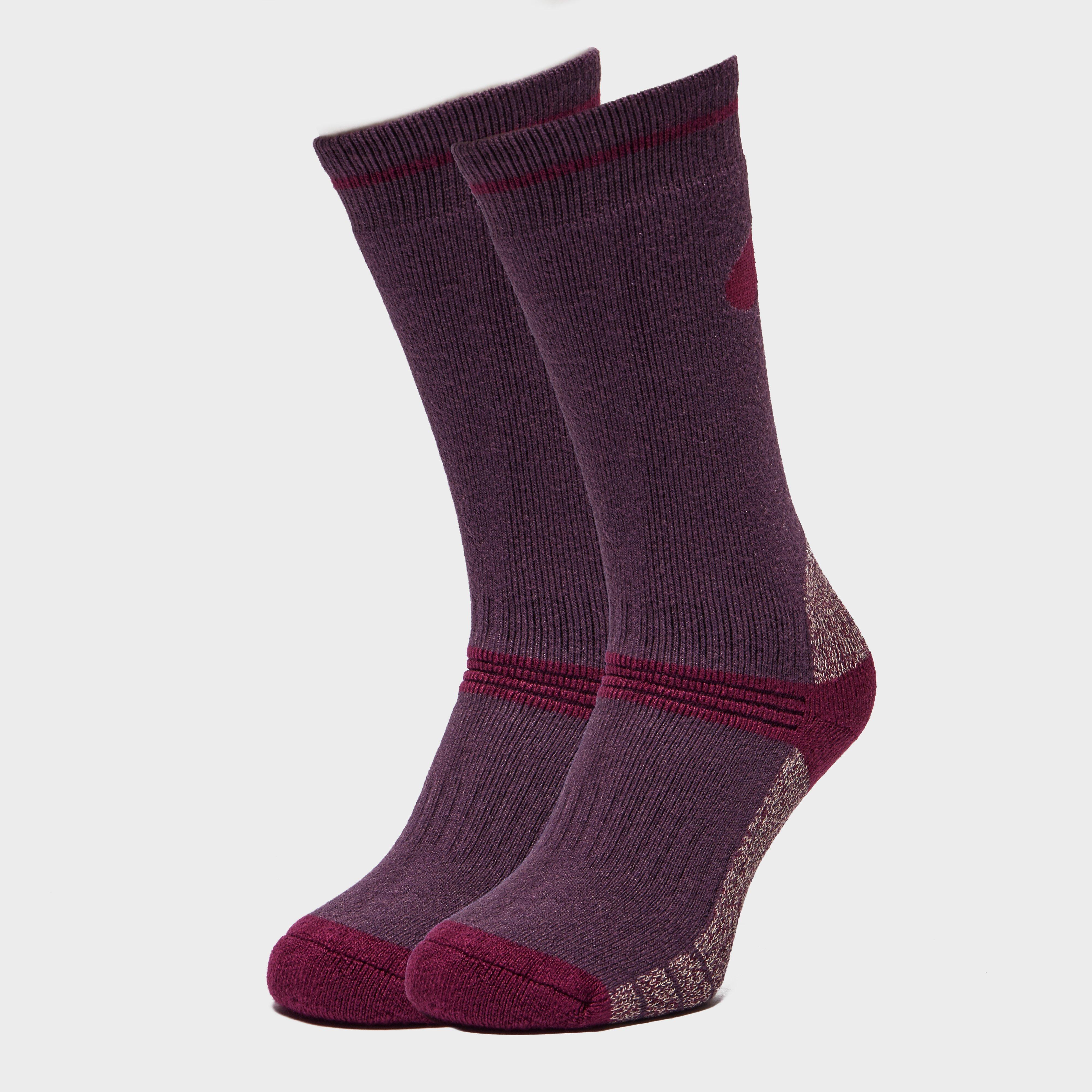 Peter Storm Womens Heavyweight Outdoor Socks - 2 Pack - Purple/plum  Purple/plum