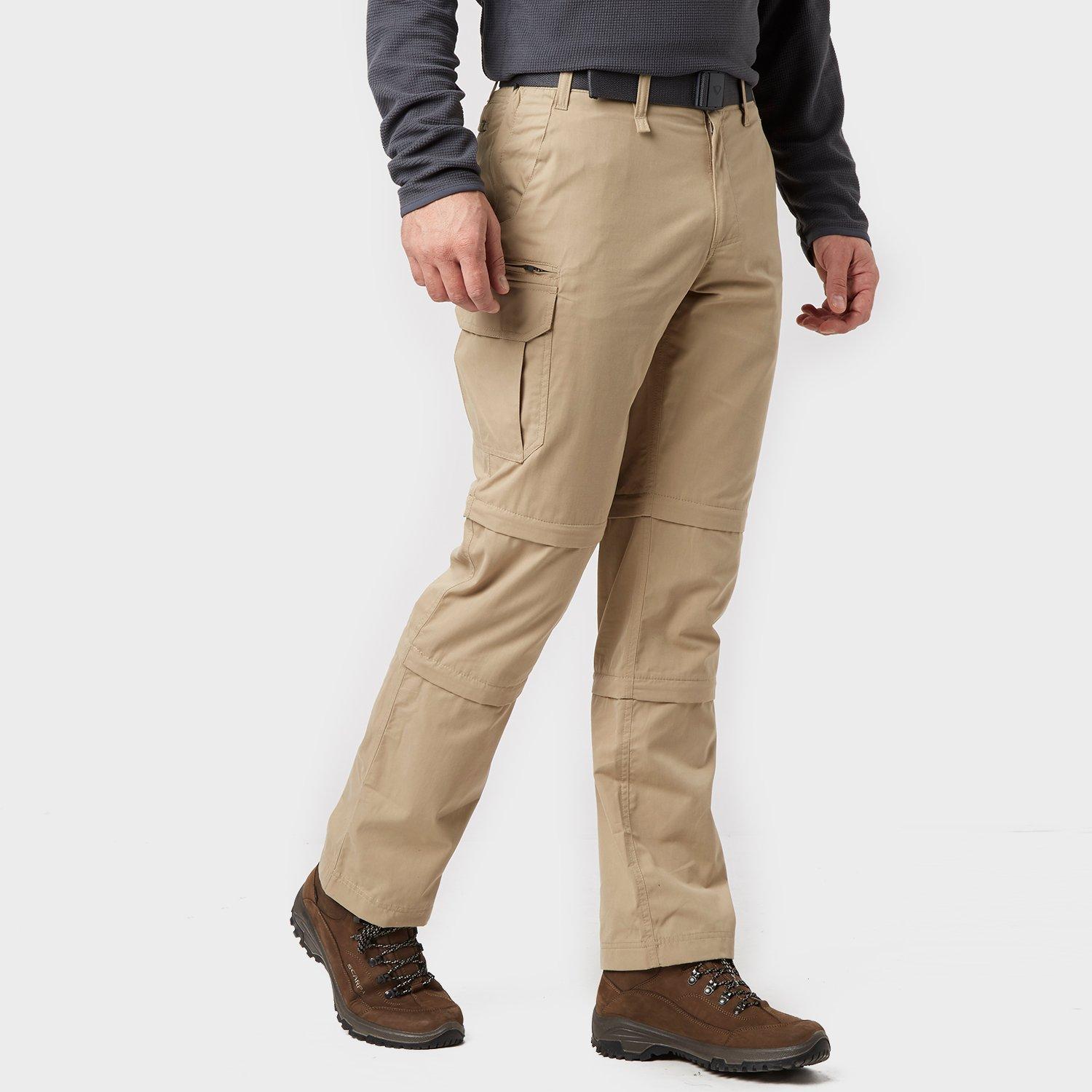 Brasher Mens Double Zip-off Trousers - Beige/stn  Beige/stn