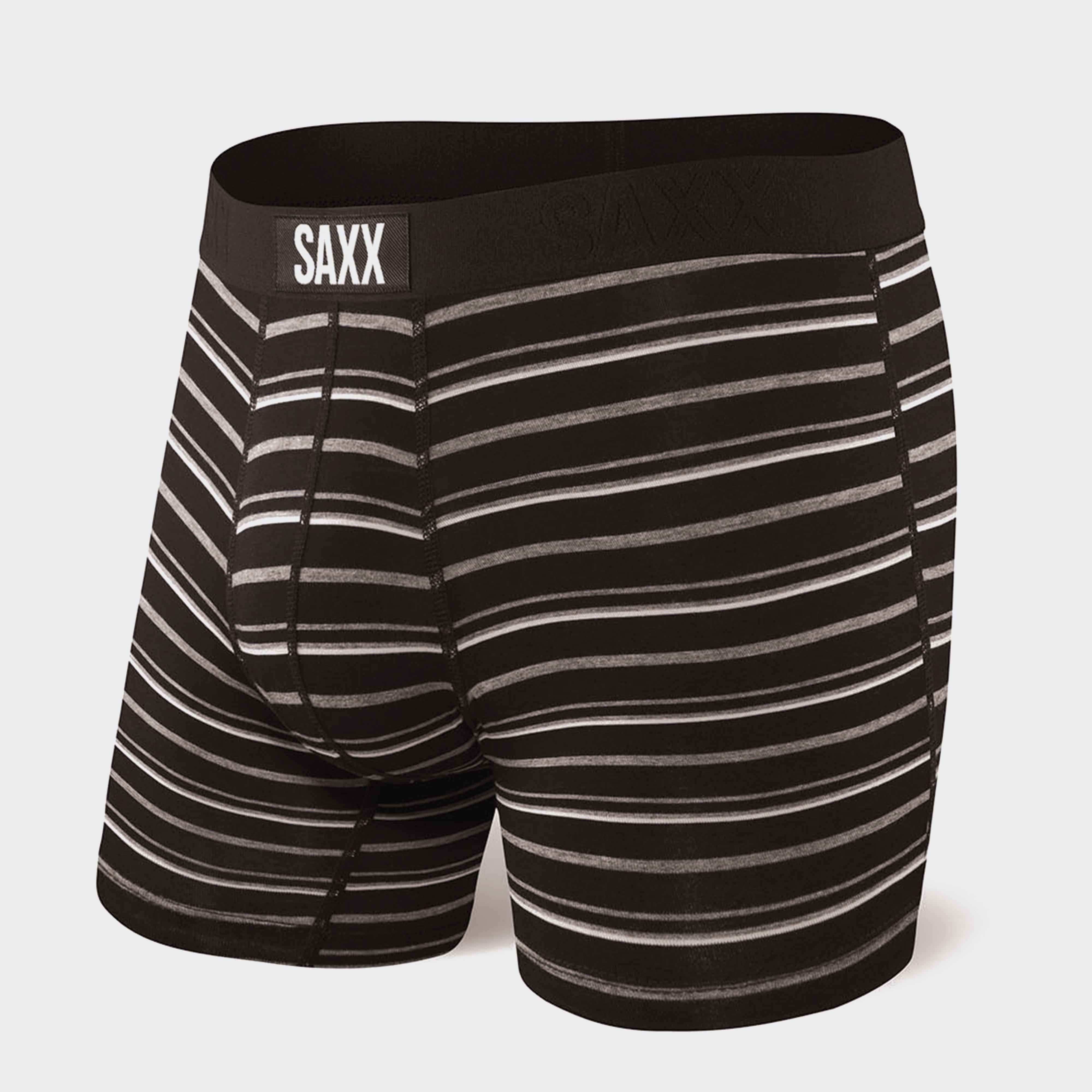 Saxx Mens Vibe Boxer Short - Black/black  Black/black