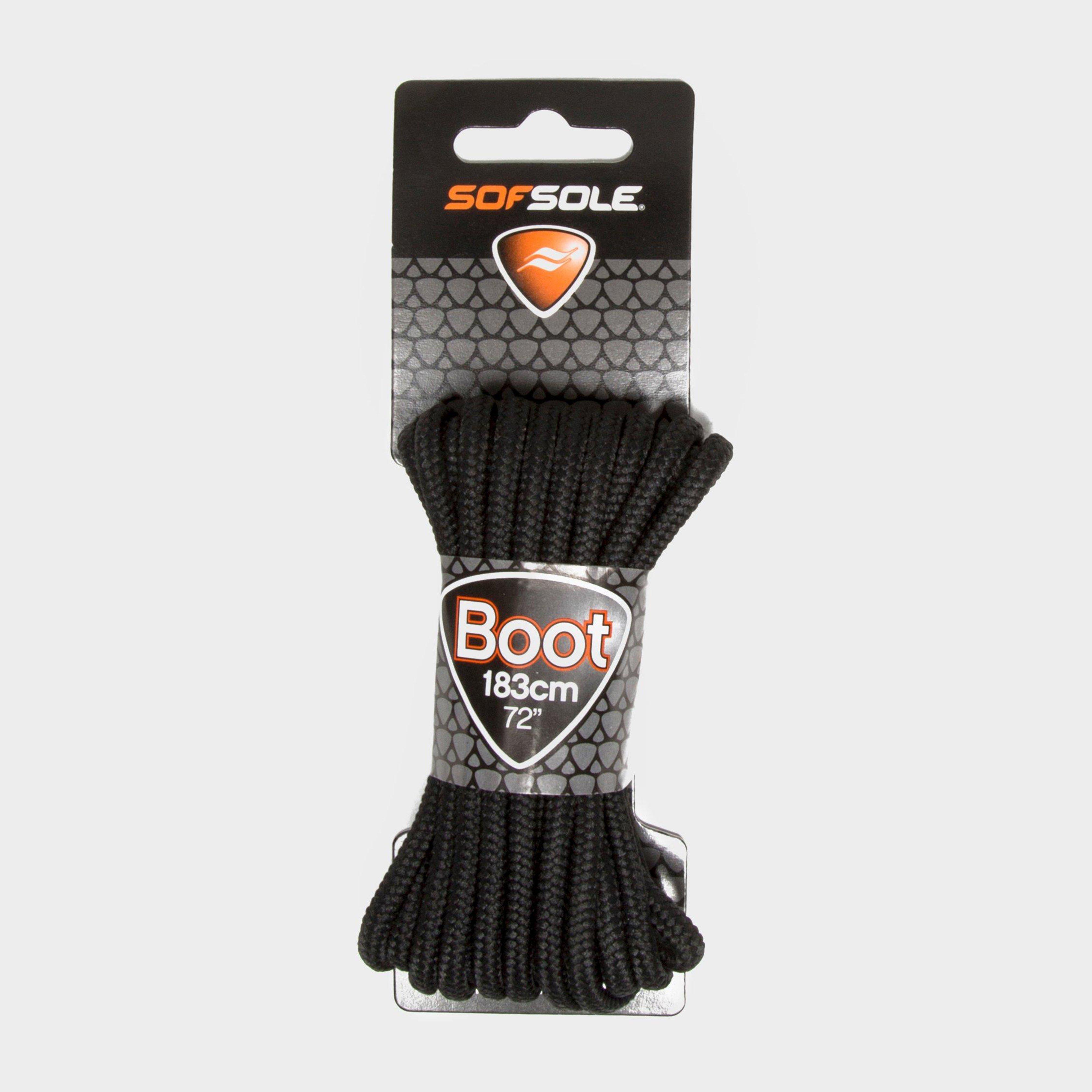 Sof Sole Wax Boot Laces - 183cm - Black/blk  Black/blk
