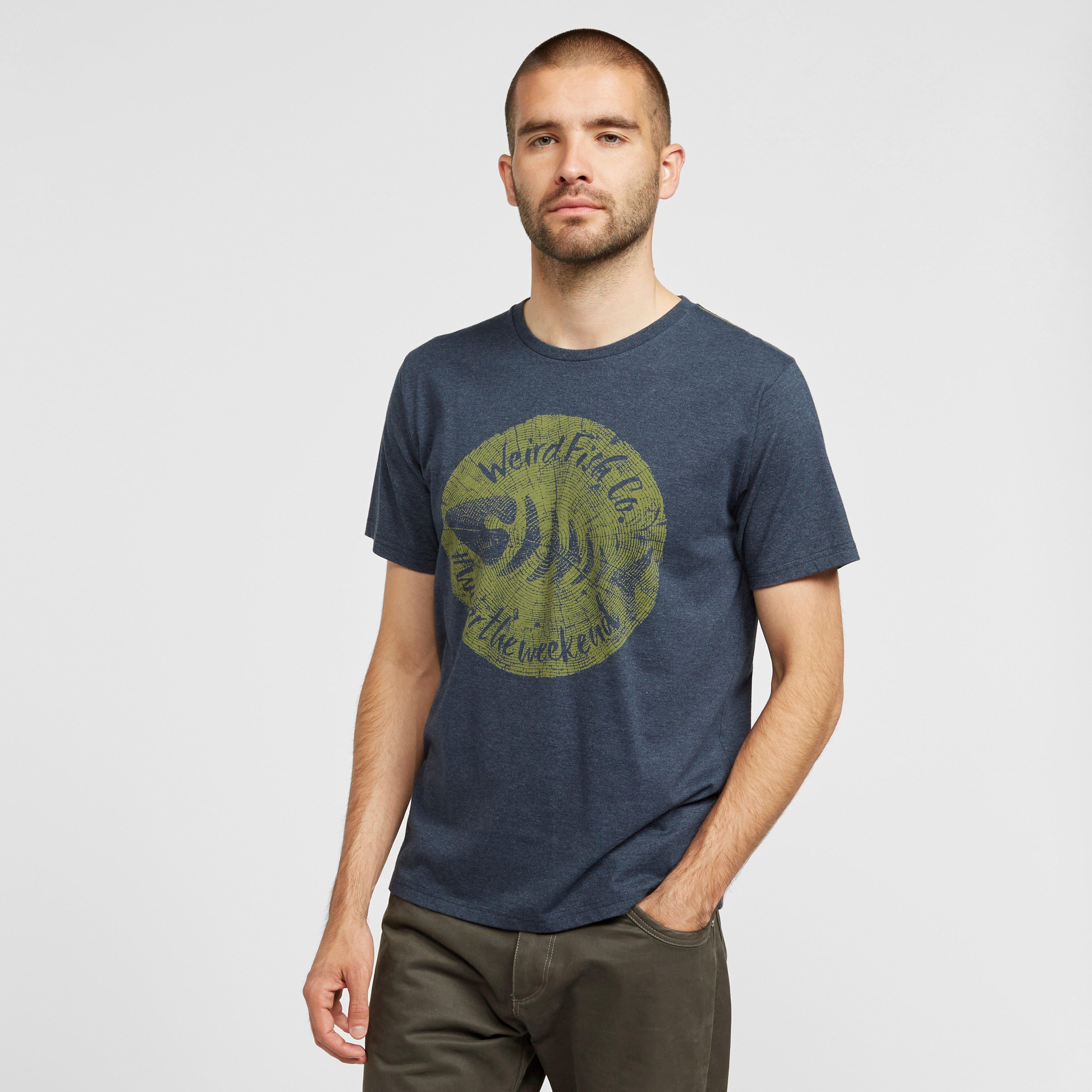 Weird Fish Mens Woodcut T-shirt - Navy/navy  Navy/navy