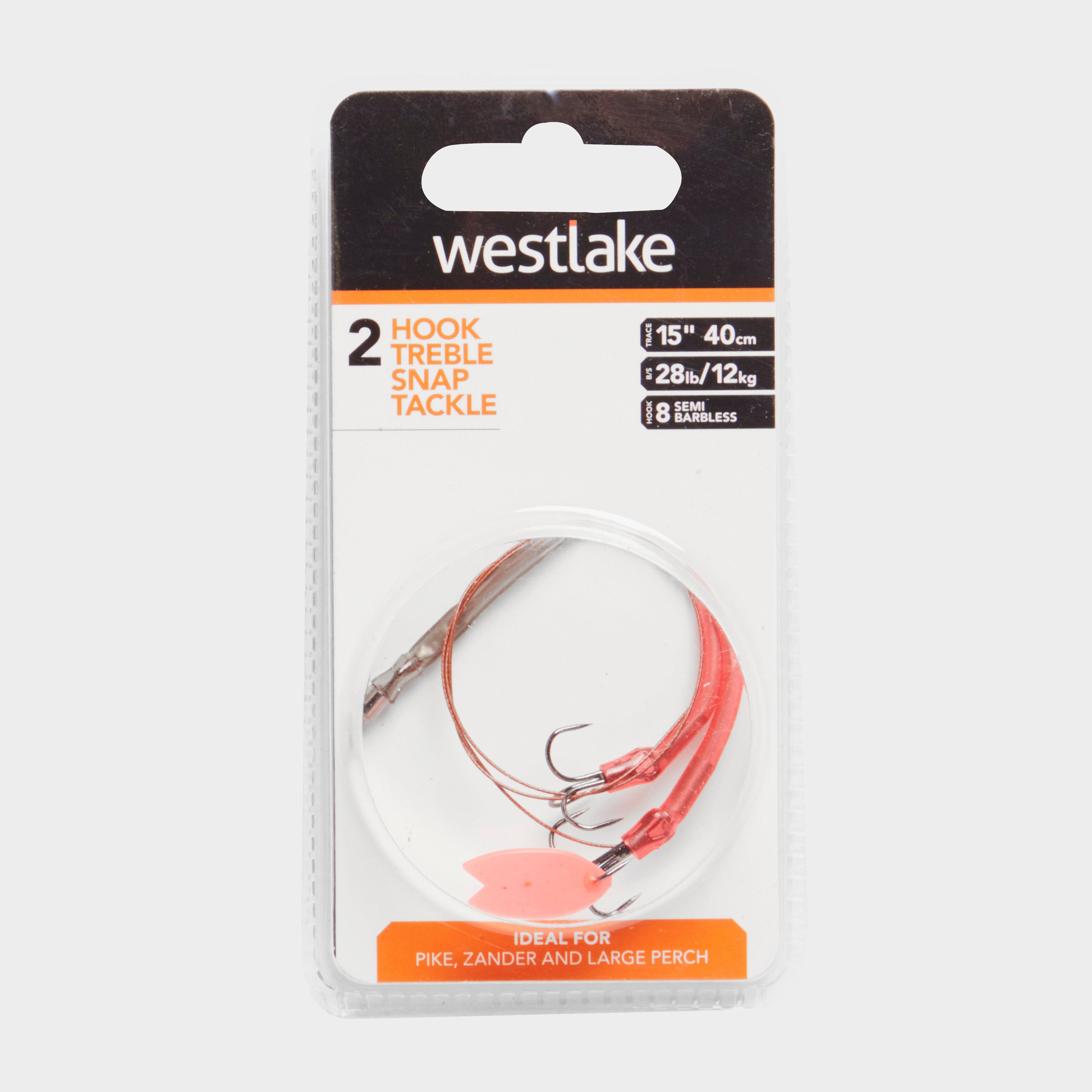 Westlake 2 Hook Treble Steel Trace (size 8) - Orange/ba  Orange/ba