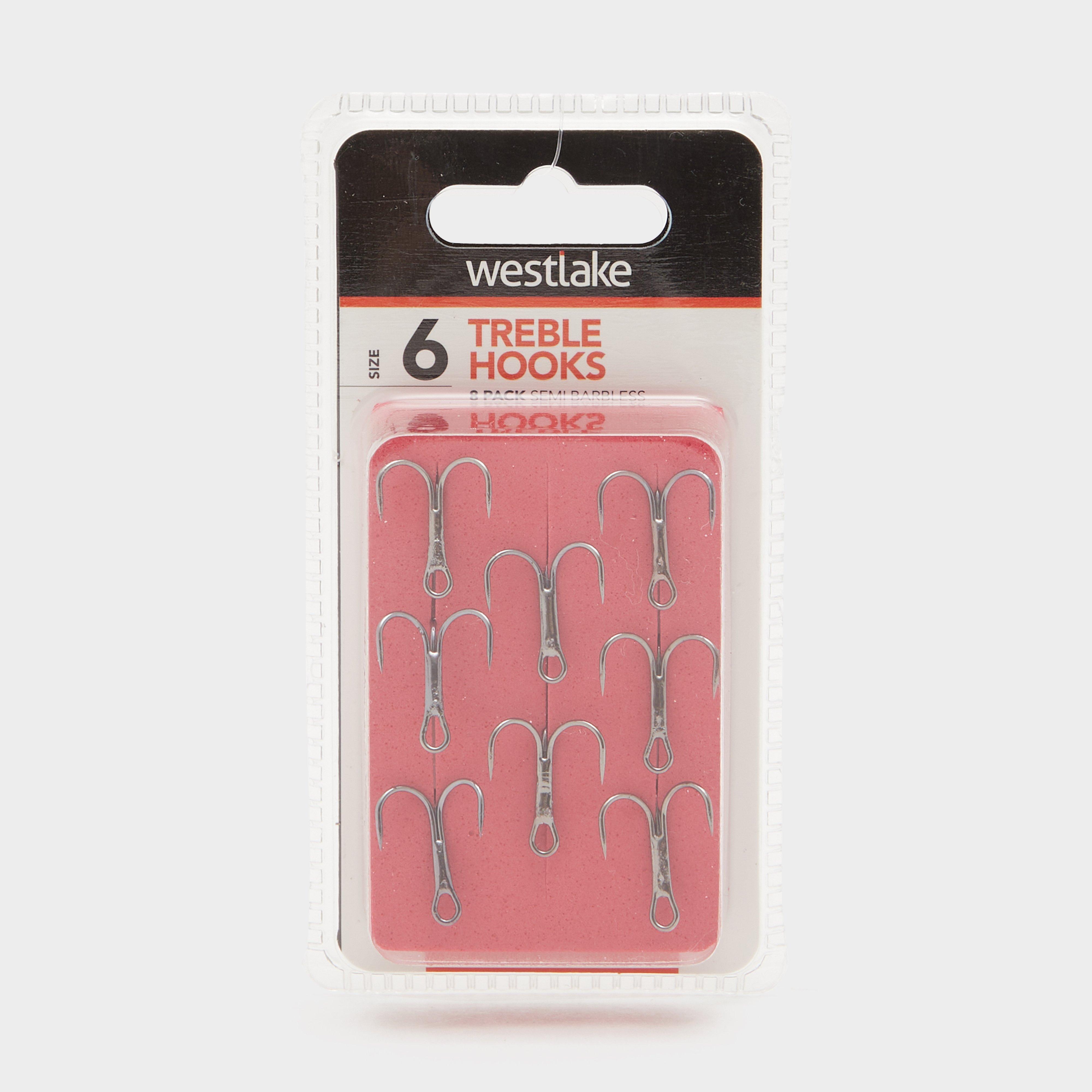 Westlake Semi-barbed Treble Hooks (size 6) - Red/10p  Red/10p
