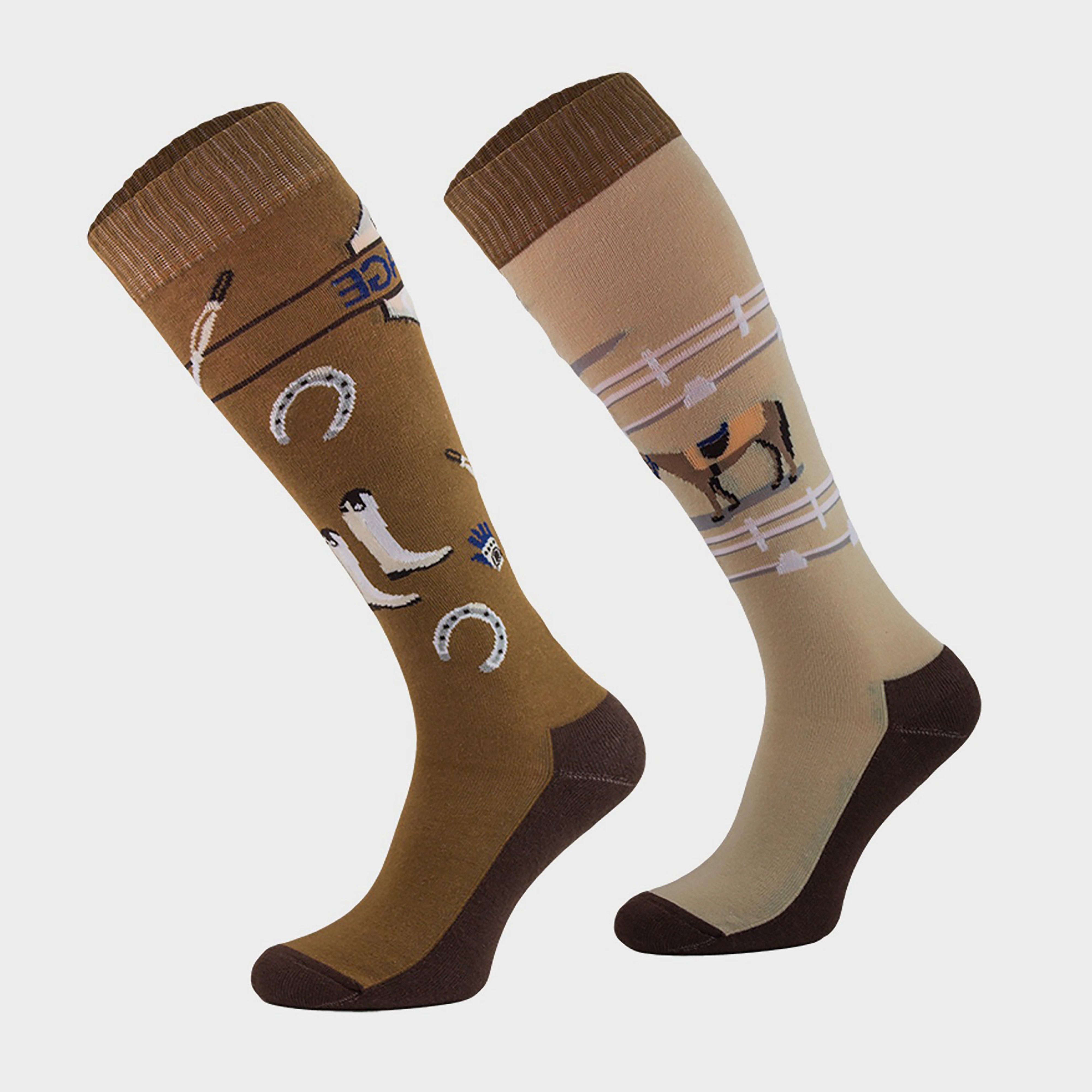 Comodo Adults Novelty Fun Socks Dressage - Brown/brown  Brown/brown