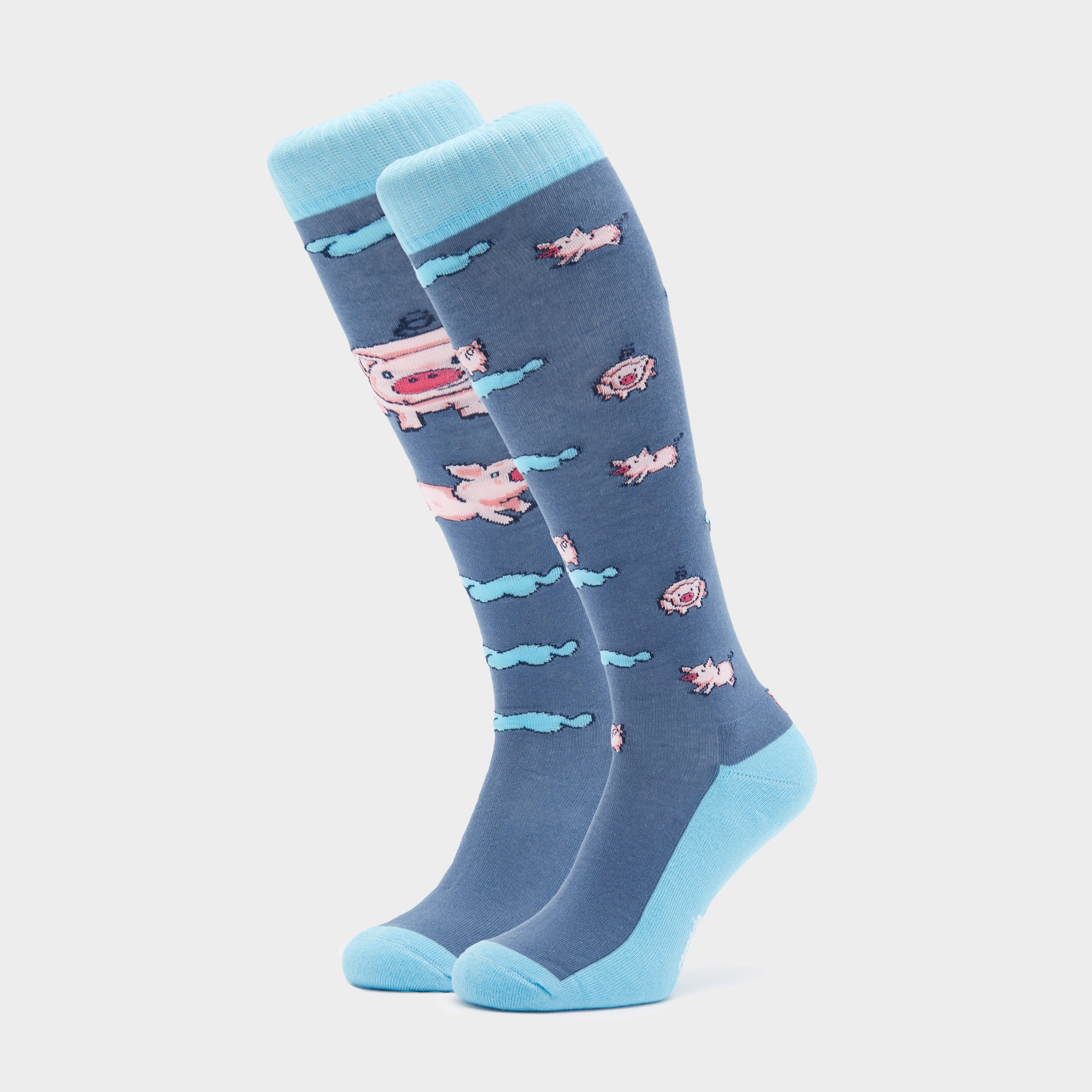 Comodo Adults Novelty Fun Socks Pigs - Blue/blue  Blue/blue