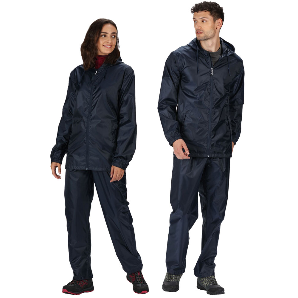 Regatta Unisex Packaway Waterproof Jacket And Trouser Set-midnight-l