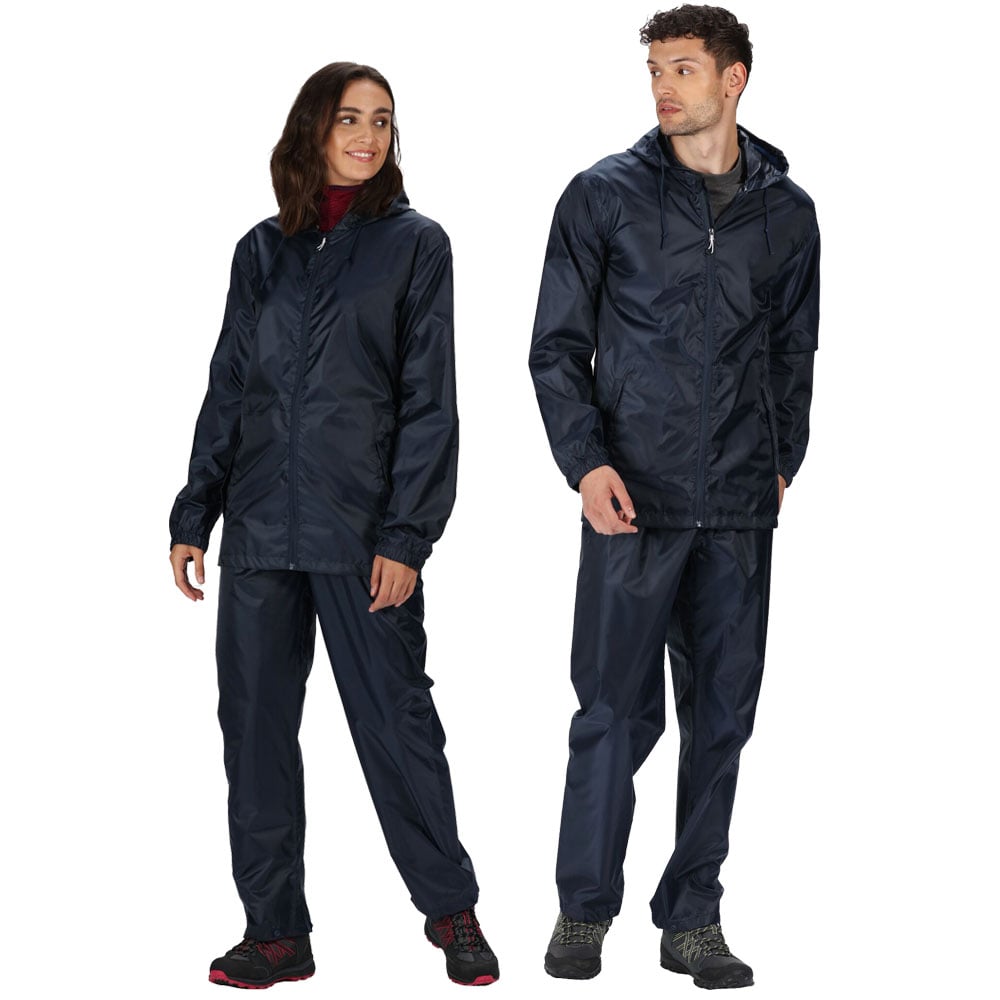 Regatta Unisex Packaway Waterproof Jacket And Trouser Set-midnight-m