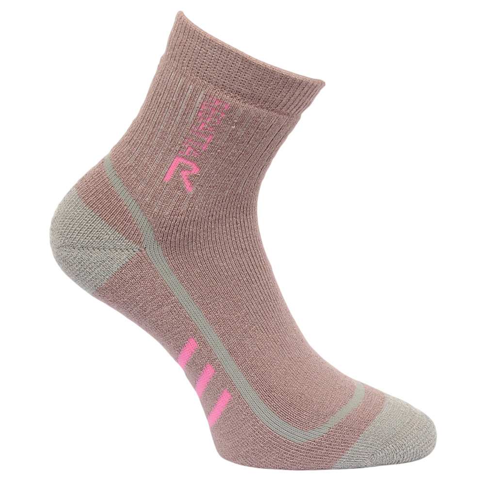 Regatta Womens 3 Season TrekandTrail Socks-mauve / Raspberry Rose-3 - 5