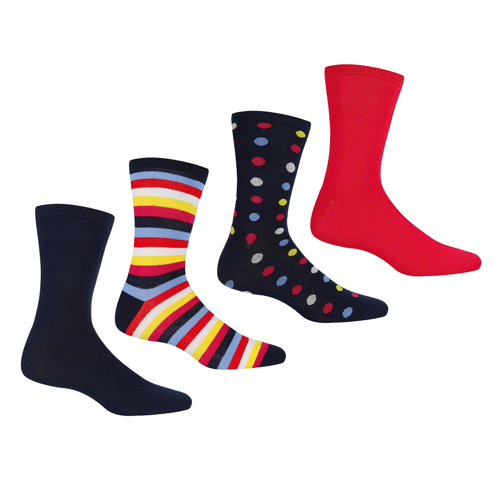 Regatta Womens Lifestyle Socks (4 Pack)-navy / Duchess-3 - 5