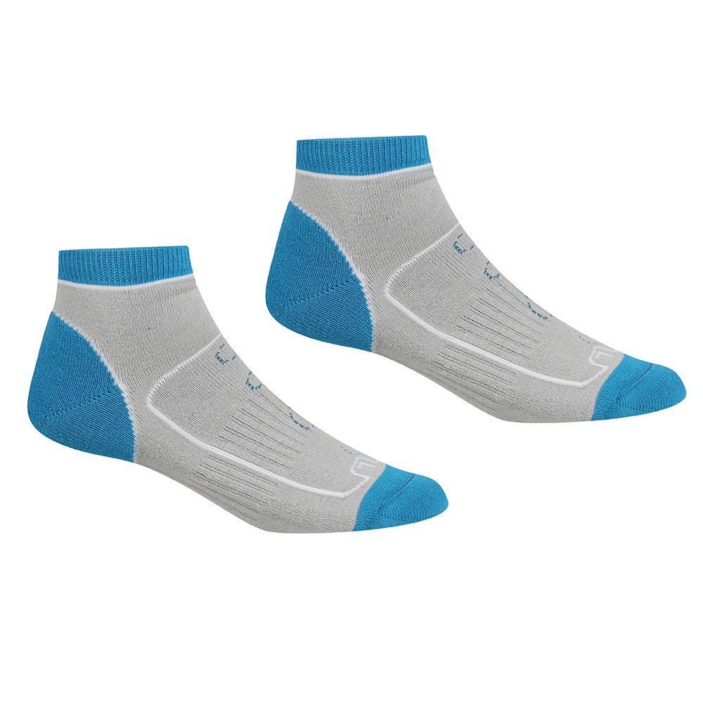 Regatta Womens Samaris Trail Socks (2 Pack)-light Steel / Niagra Blue-3 - 5