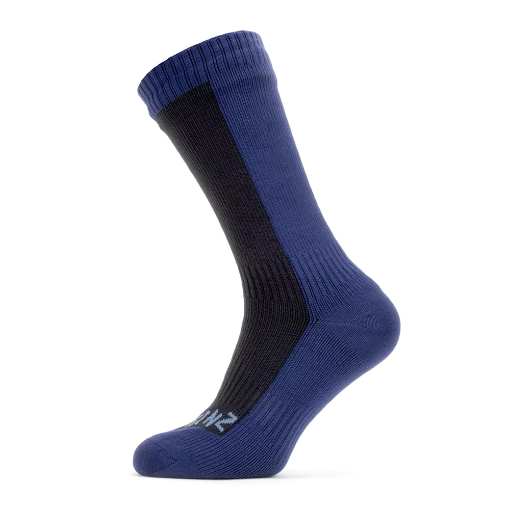 Sealskinz Cold Weather Mid Length Waterproof Sock-black / Navy-12 - 14