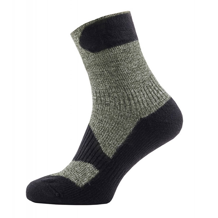 Sealskinz Thin Ankle Walking Waterproof Socks - Olive Green / Dark Grey - 3-5
