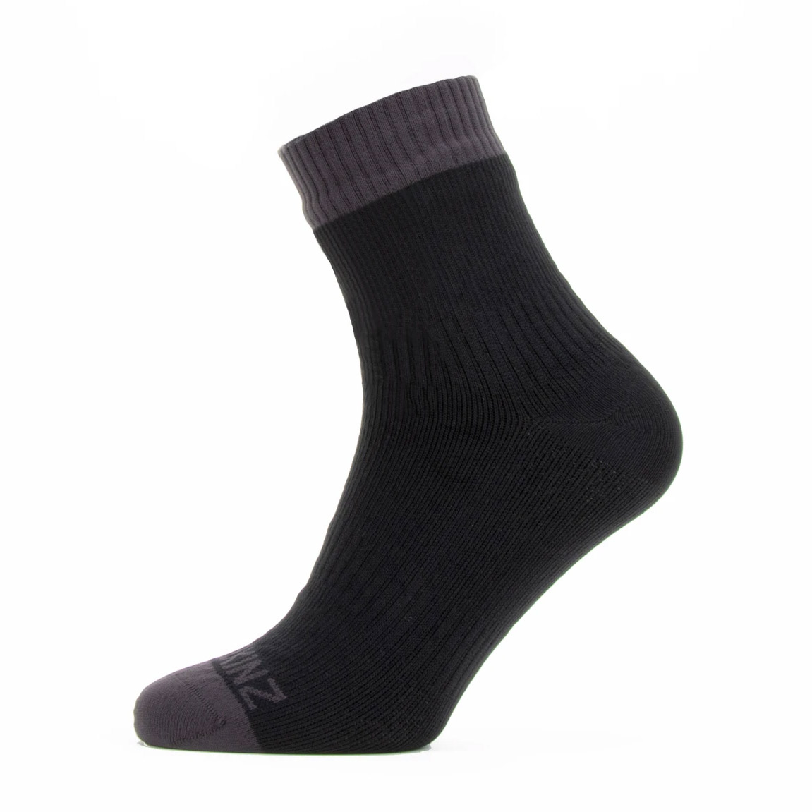 Sealskinz Warm Weather Ankle Length Waterproof Sock-black / Grey-3 - 5