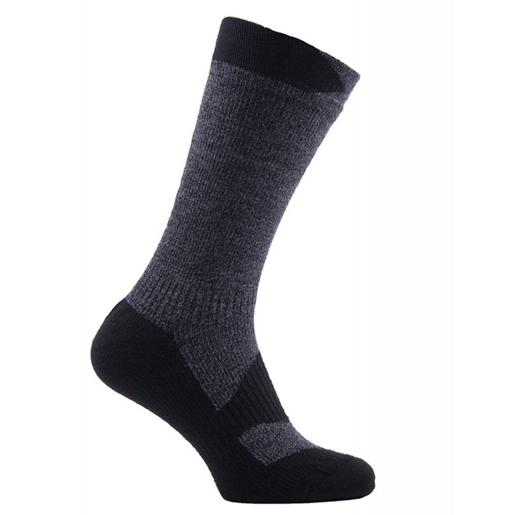 Sealskinz Waterproof Thin Mid Walking Socks - Dark Grey / Black - 12-14
