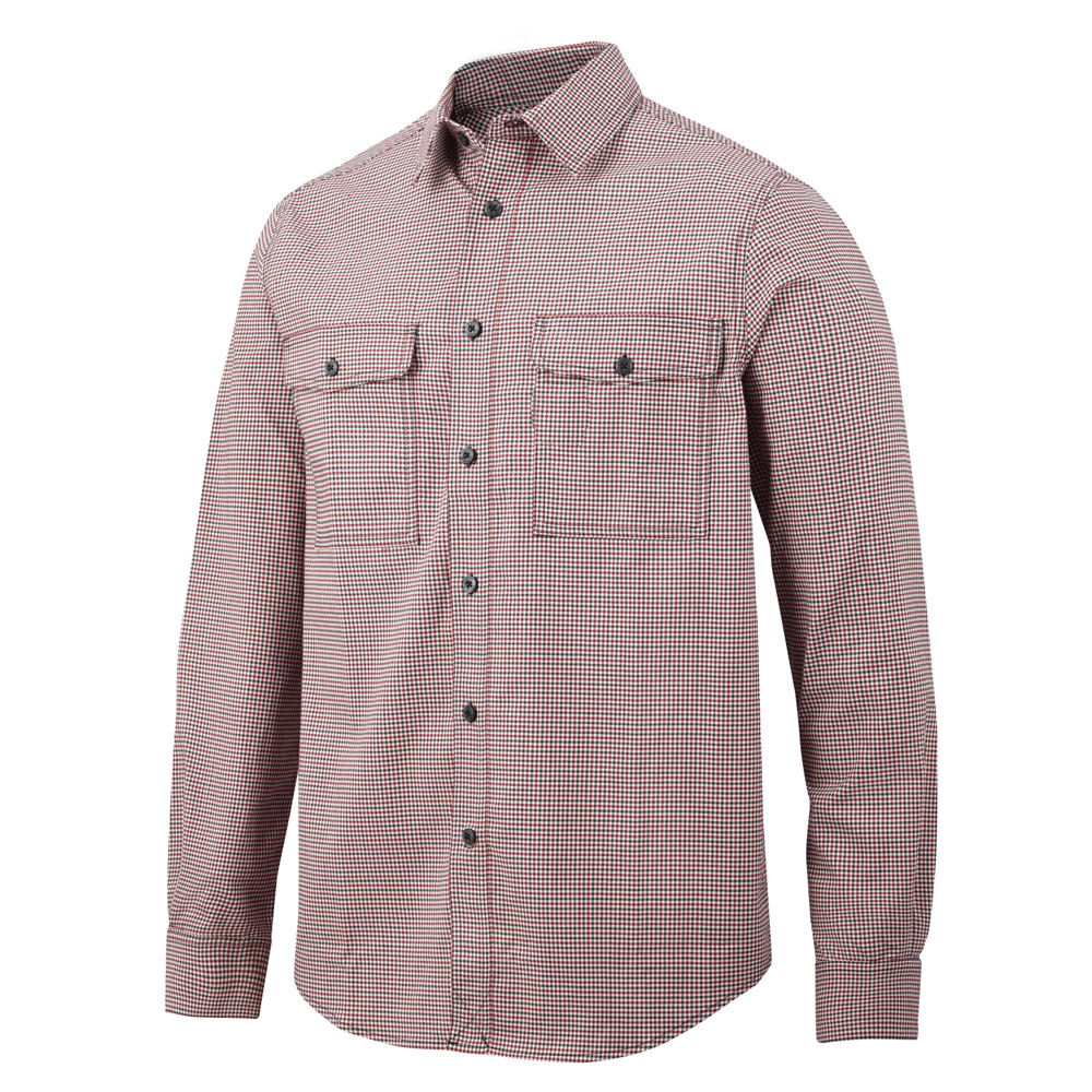 Snickers Allroundwork Comfort Checked Shirt-red-l