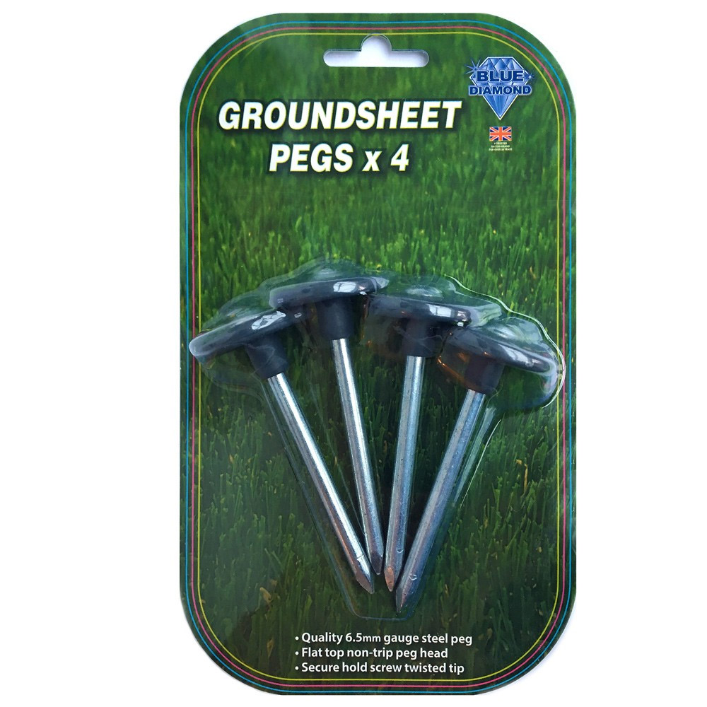 Blue Diamond Metal Groundsheet Pegs - 4 Pack