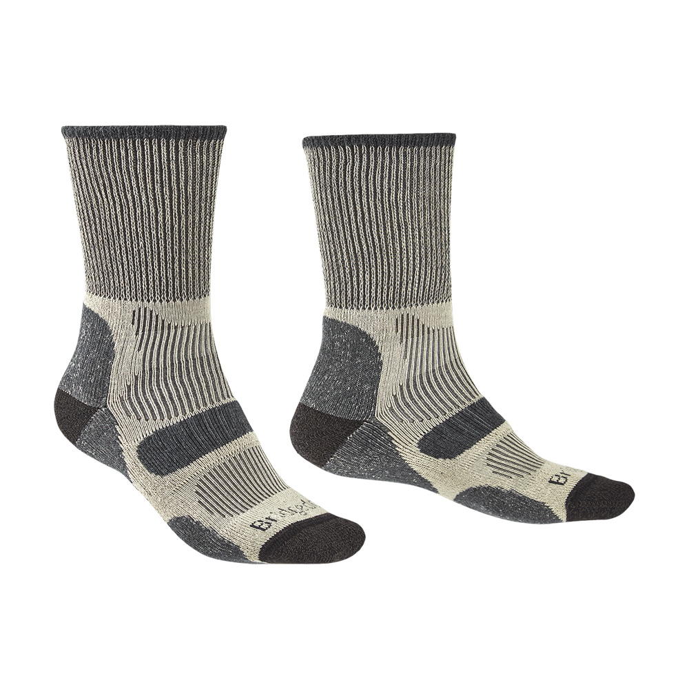 Bridgedale Mens Hike Lightweight Cotton Cool Comfort Boot Socks-charcoal-6.5-8