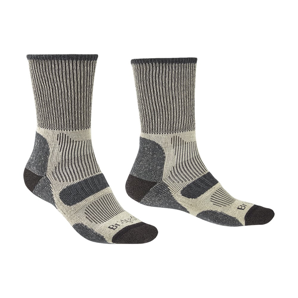Bridgedale Mens Hike Lightweight Cotton Cool Comfort Boot Socks-charcoal-9-11.5