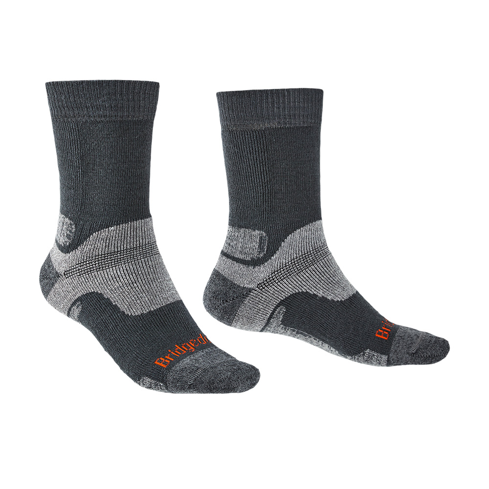 Bridgedale Mens Hike Midweight Merino Endurance Boot Socks-gunmetal-12+