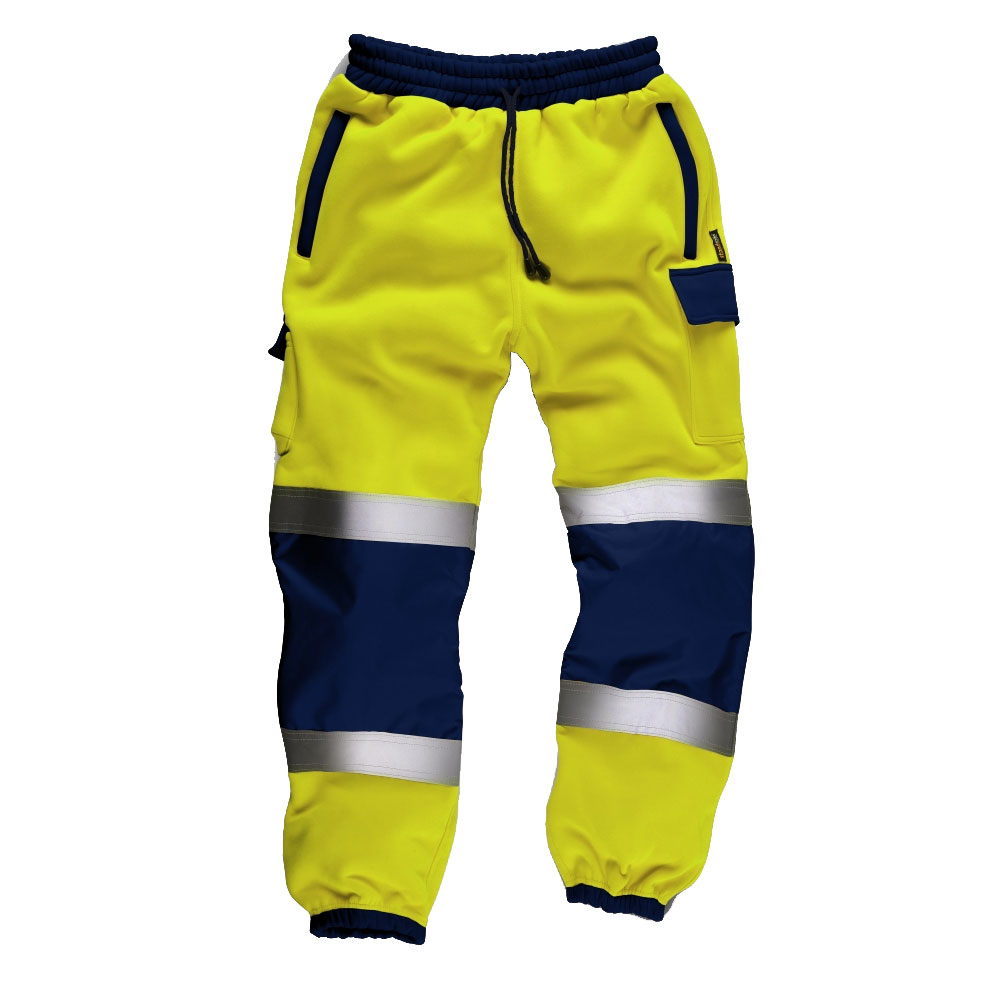 Standsafe Mens Two-tone Hi-vis Joggers-yellow / Navy-m