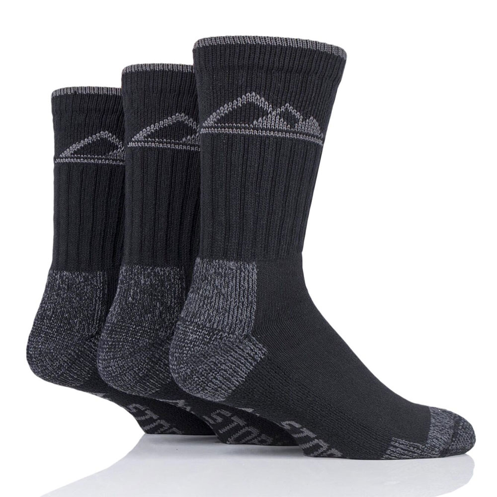 Storm Bloc Mens Luxury Boot Socks (3 Pack)-black / Grey-6 - 11