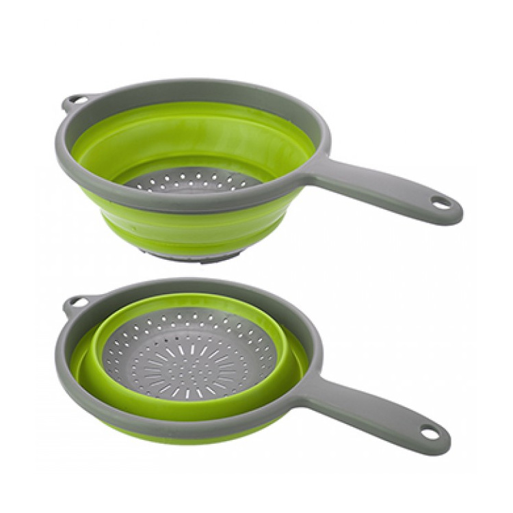 Summit Pop Collapsible Colander With Handle-green