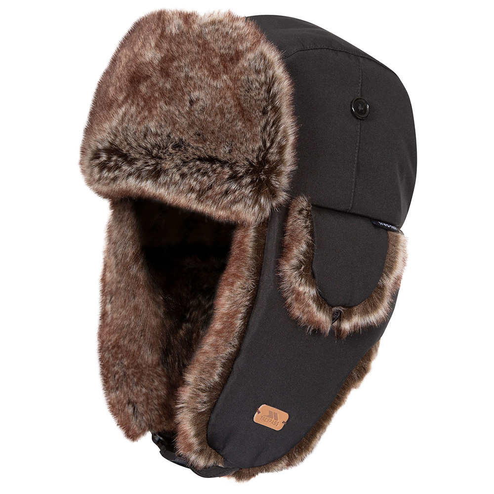 Trespass Dapper Faux Fur Winter Hat-black