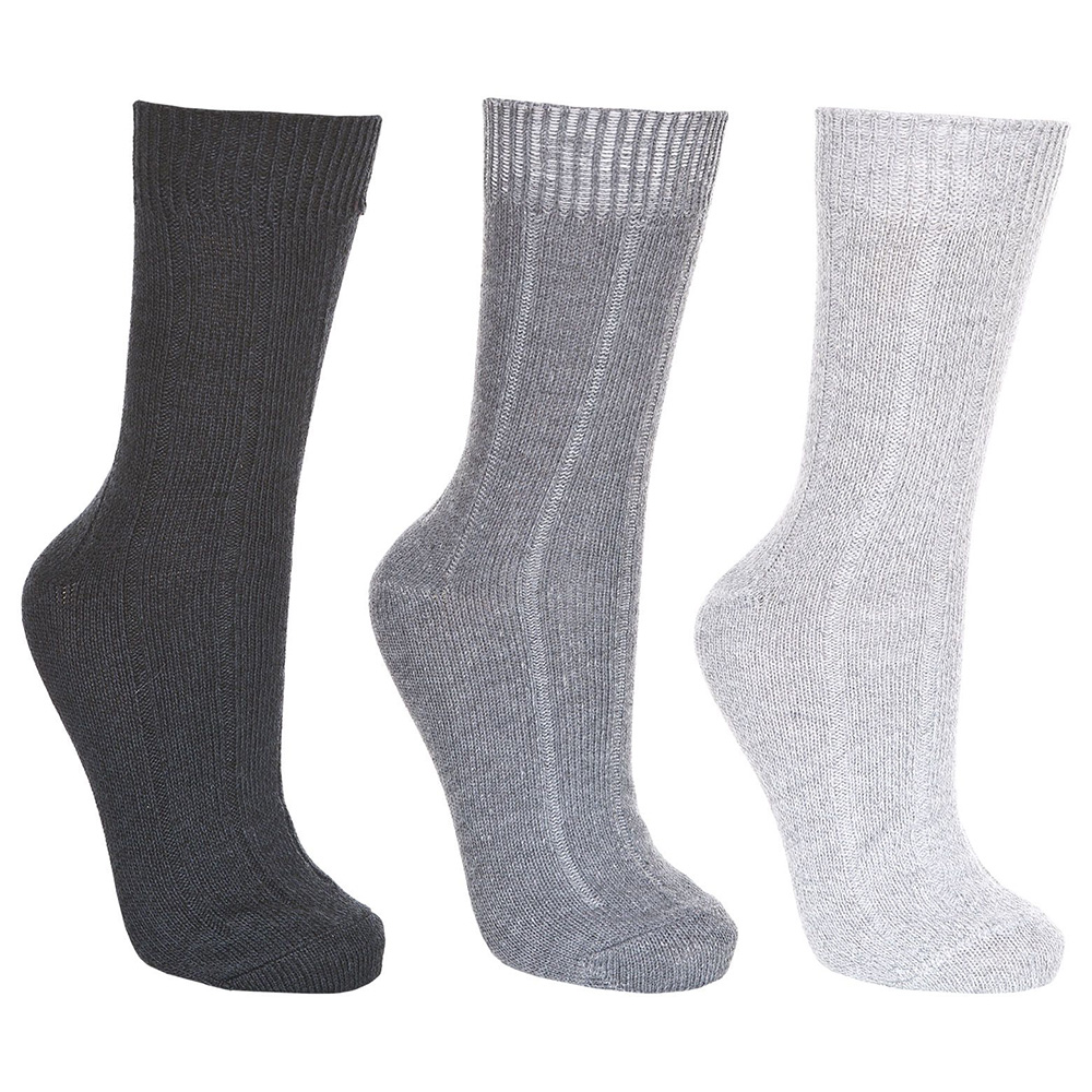 Trespass Intense Unisex Casual Socks (3 Pack)-black Marl / Flint Marl / Grey Marl-7 - 11