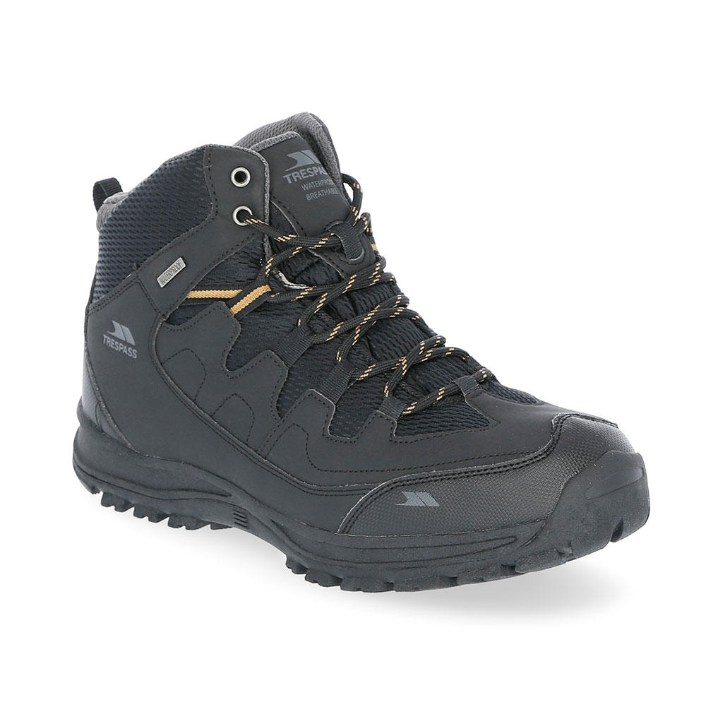 Trespass Mens Finley Waterproof Walking Boots-black-10