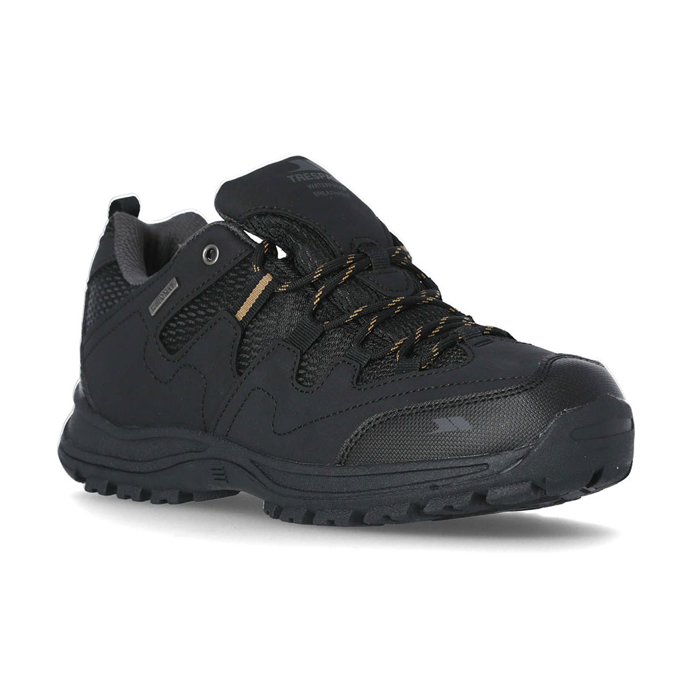 Trespass Mens Finley Waterproof Walking Shoes-black-10