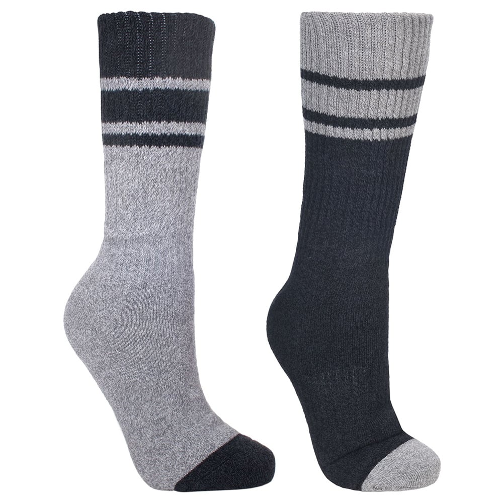 Trespass Mens Hitched Hiking Socks (2 Pack)-black Marl-size 7-11