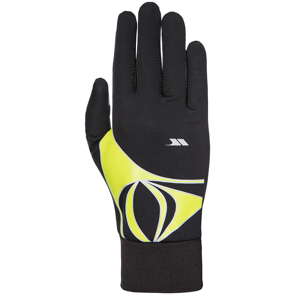 Trespass Unisex Runero Running Gloves-black / Kiwi-l