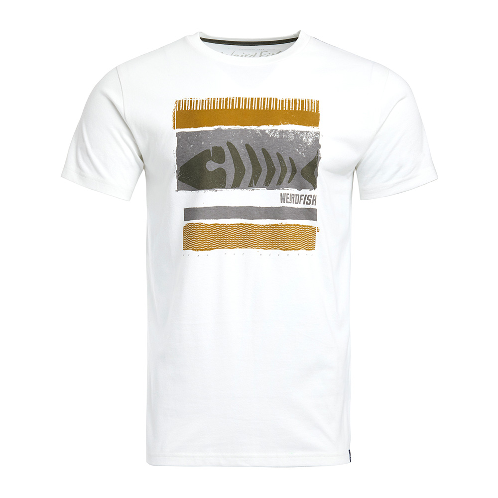 Weird Fish Mens Bones Eco Branded Graphic T-shirt-dusty White-l