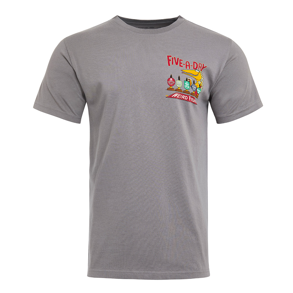Weird Fish Mens Five-a-day Organic Artist T-shirt-frost Grey-2xl