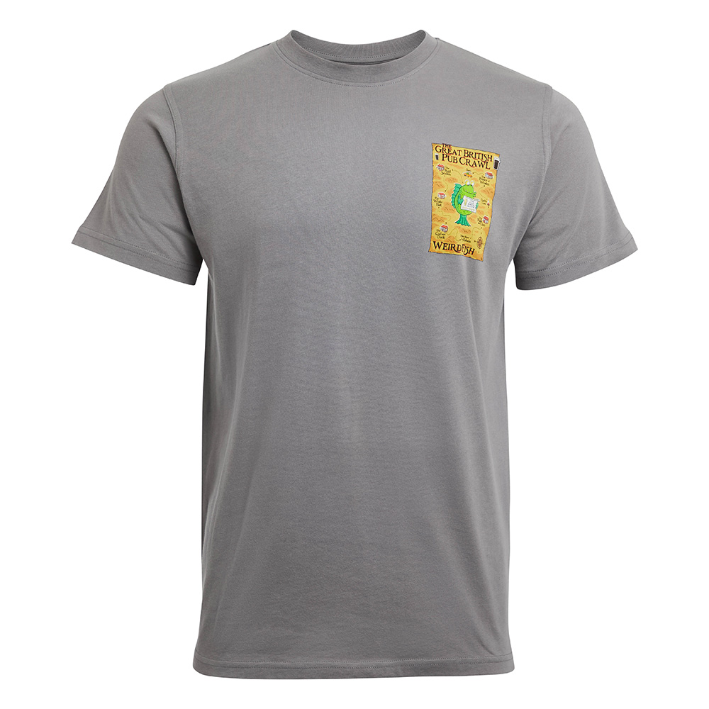 Weird Fish Mens Pub Crawl Organic Artist T-shirt-frost Grey-2xl