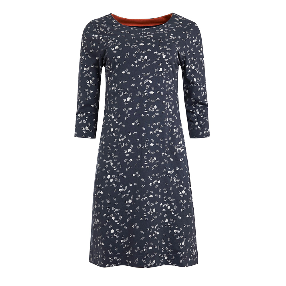 Weird Fish Womens Starshine Organic Cotton Printed Jersey Dress-dark Navy-10