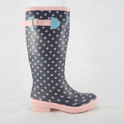 Womens Wyre Valley Spot Wellington Boots-pink Spots-8