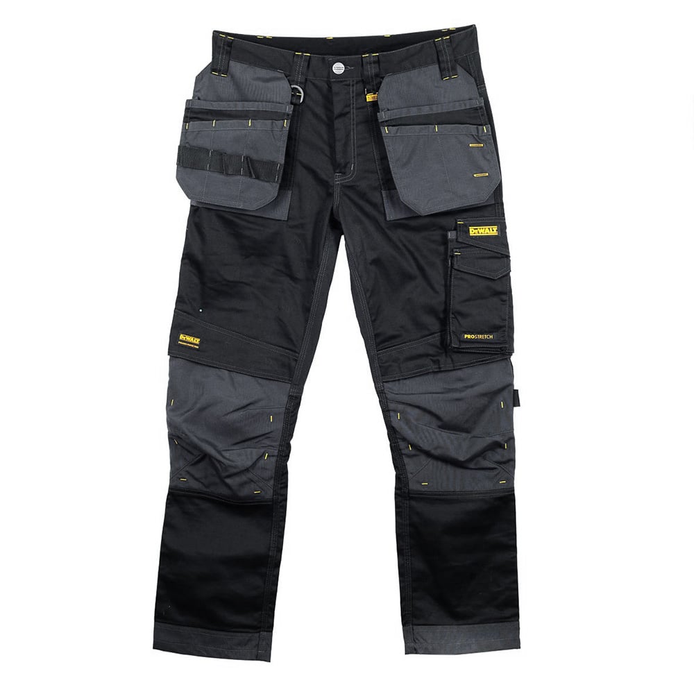 Dewalt Mens Harrison Pro Stretch Slim Fit Trousers-black / Grey-30-r