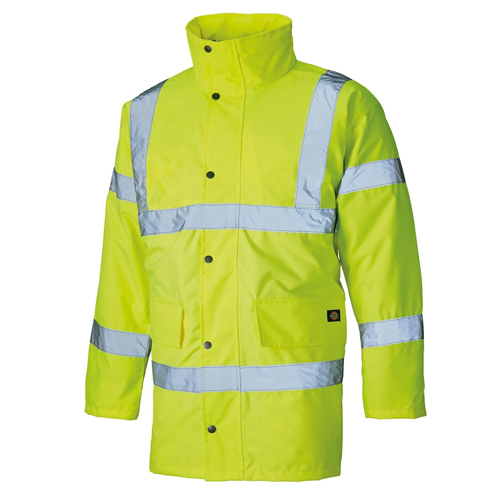 Dickies Hi-vis Waterproof Motorway Safety Jacket-hi Vis Yellow-2xl