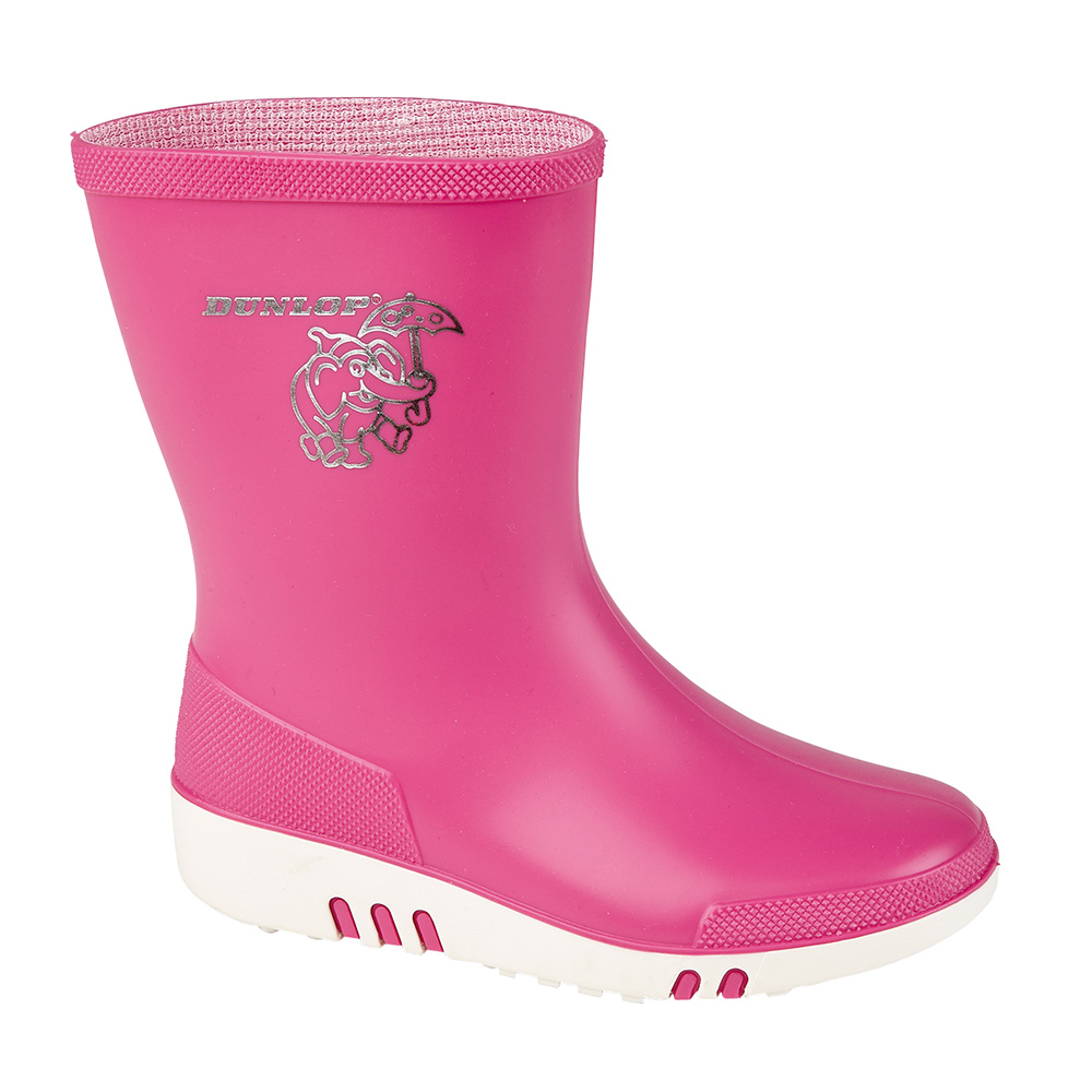 Dunlop Kids Mini Wellington Boots-pink-8.5 Infant