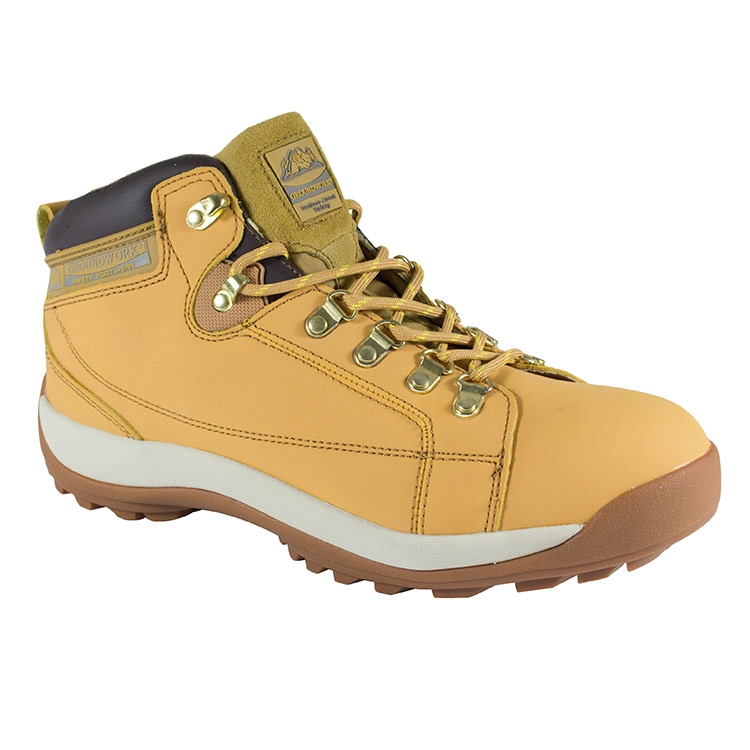 Groundwork Gr387 Ladies Safety Boots - Honey - Size 3
