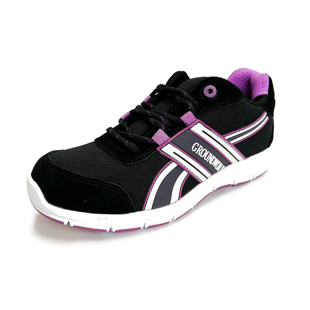 Groundwork Womens Gr24 Lightweight Safety Trainers-black / Lilac-4