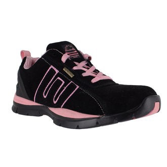 Groundwork Womens Gr86 Suede Safety Trainers - Black / Pink - 3