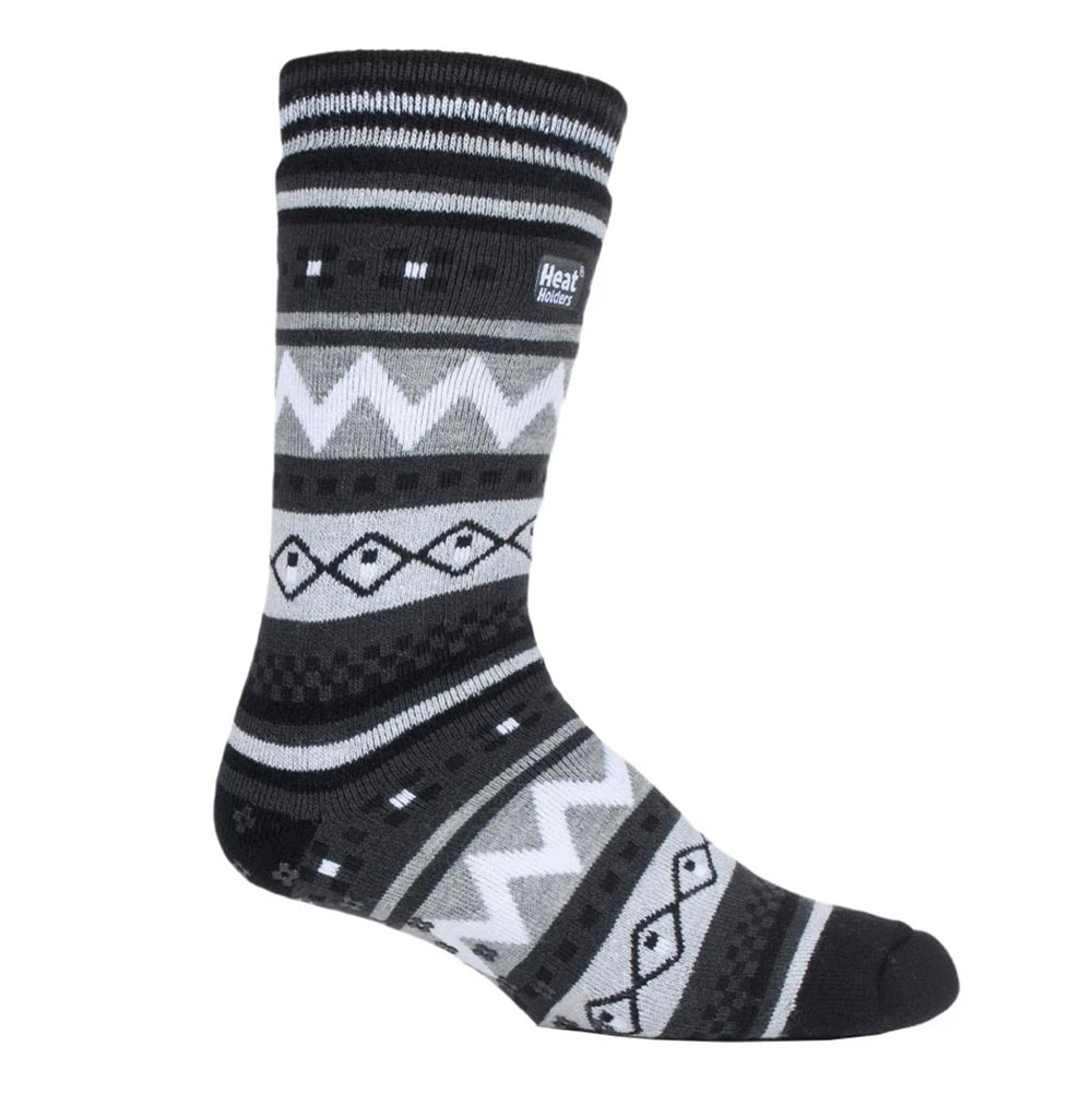 Heat Holders Mens Soul Warming Dual Layer Slipper Socks -black / Charcoal-6 - 11