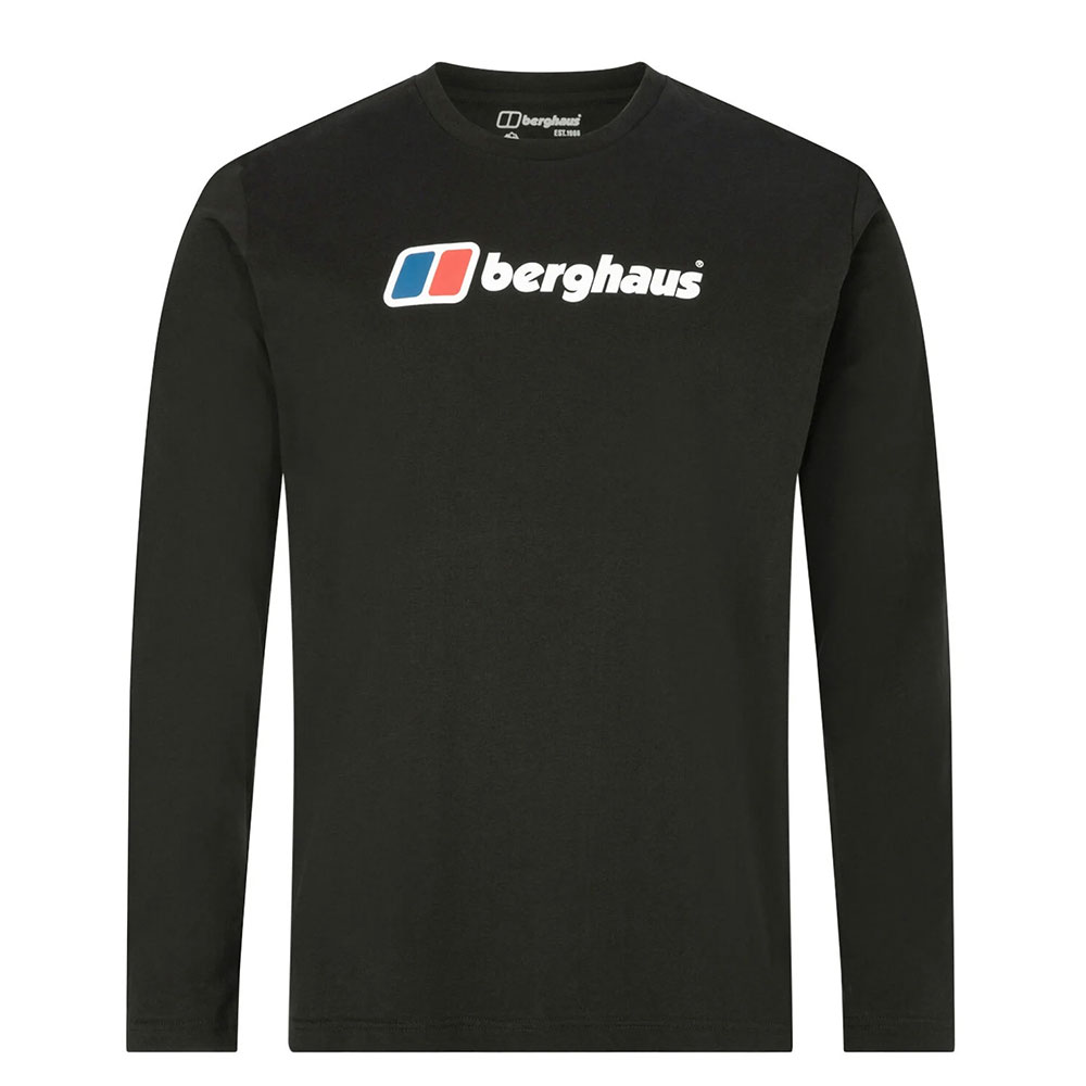 Berghaus Mens Large Logo Long Sleeved T-shirt-black-m