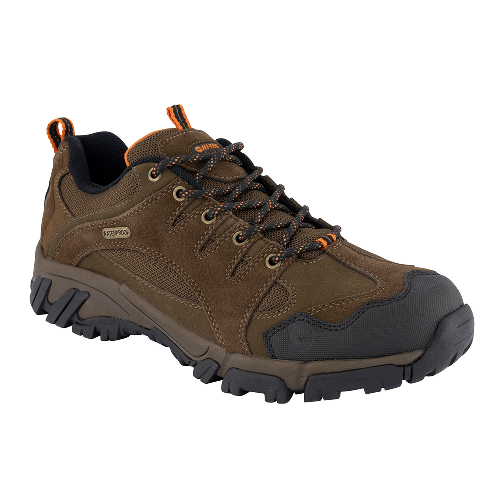 Hi-tec Mens Auckland Ii Waterproof Walking Shoes-brown / Burnt Orange-8