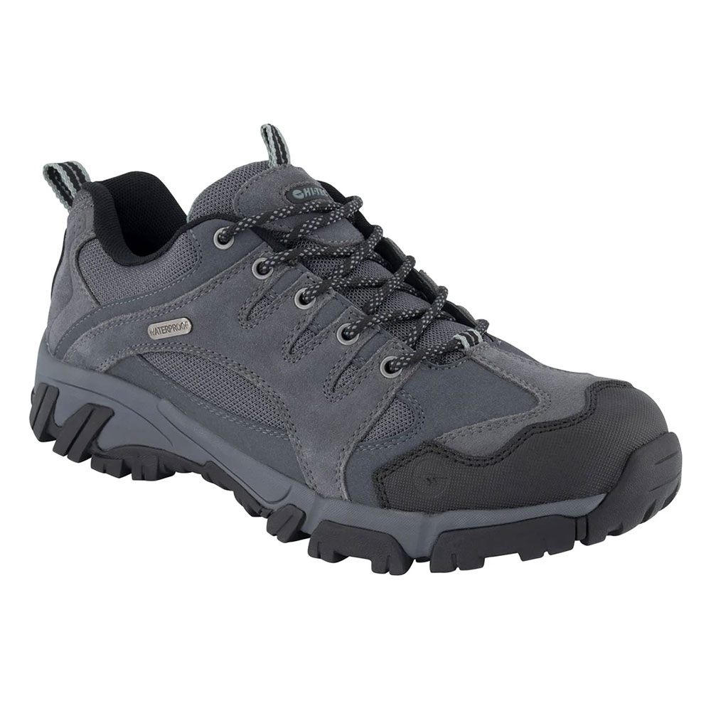 Hi-tec Mens Auckland Ii Waterproof Walking Shoes-graphite Grey / Blue-10