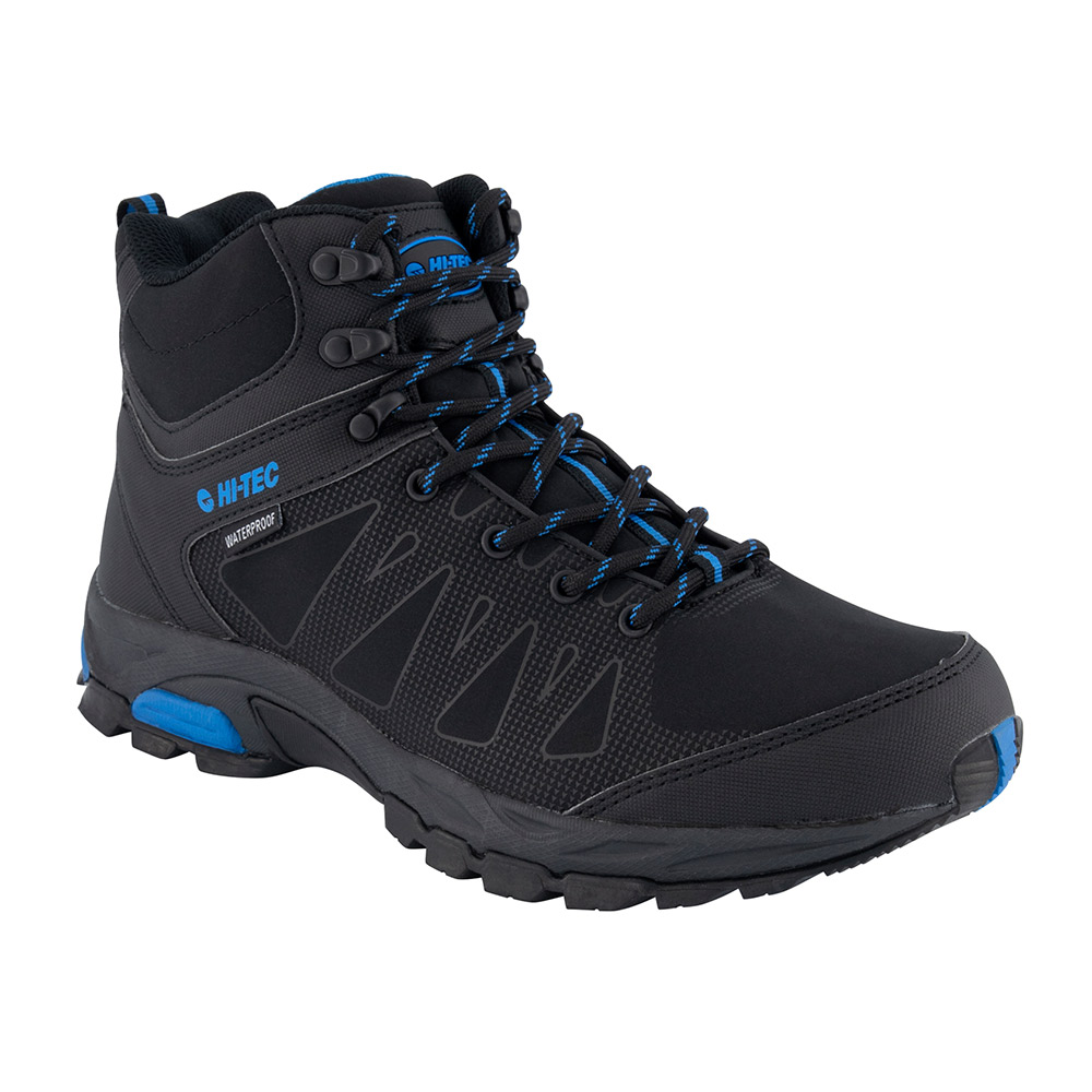 Hi-tec Mens Raven Mid Waterproof Walking Boots-black/blue-10