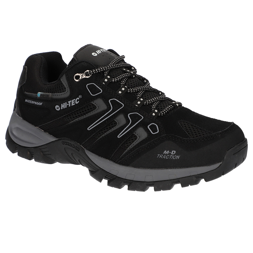Hi-tec Mens Torca Low Waterproof Walking Shoes-black / Grey-10