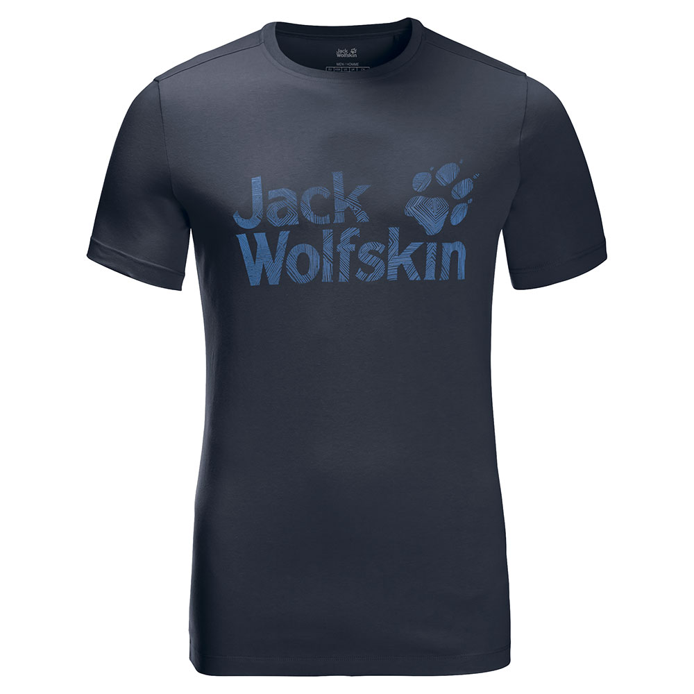 Jack Wolfskin Mens Brand Logo T-shirt-night Blue-2xl